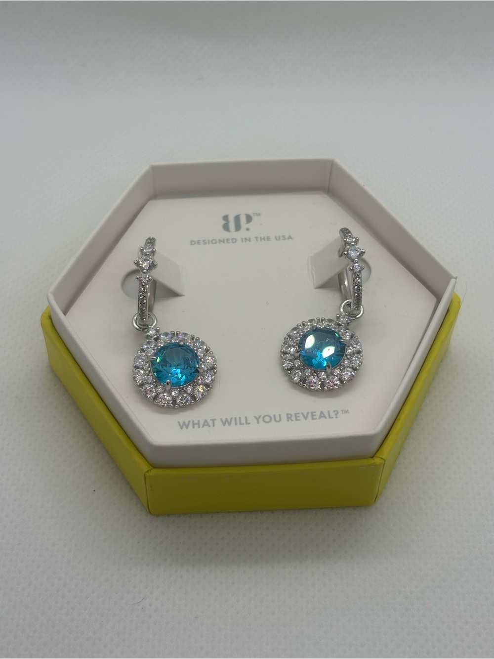 RARE Blue Topaz Cubic Zirconia Earrings